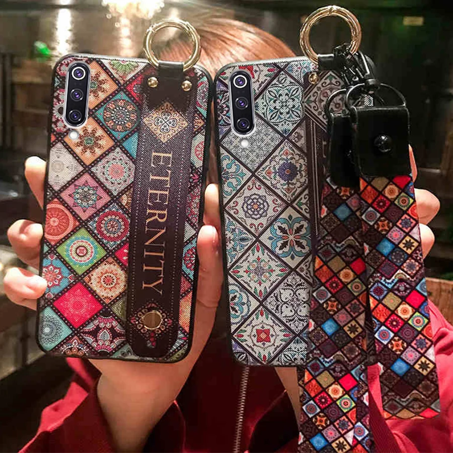 Чехол для телефона из ТПУ с ремешком на запястье для xiaomi mi 9 8 se lite A1 A2 redmi note 7 6 5A 5 4X, мягкий силиконовый чехол с цветочным рисунком