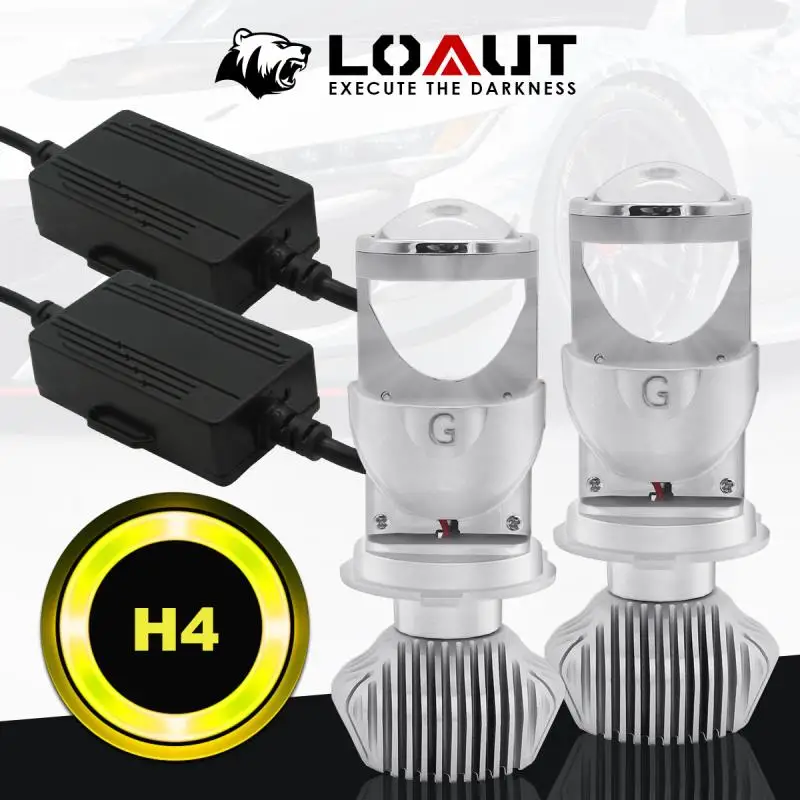 LOAUT 100 Вт/пара ламп H4 мини объектив для проектора автоматический светодиодный