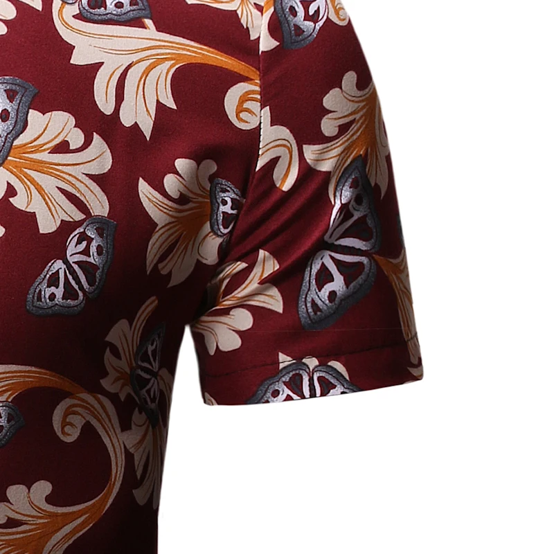 M-3XL New Summer Fashion Mens Shirt Slim Fit Short Sleeve Floral Clothing Trend Plus Size Casual Flower Shirts | Мужская одежда