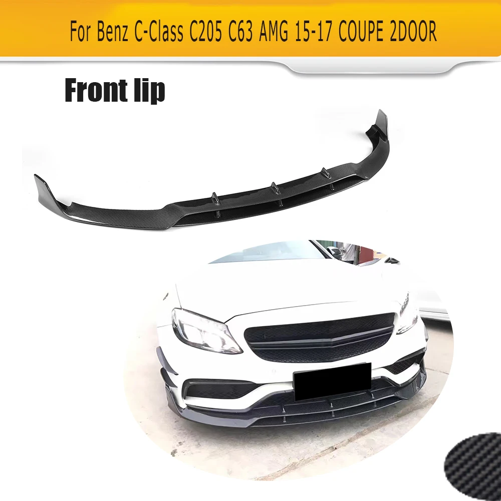 Углеродное волокно передний бампер спойлер для Mercedes Benz C Class C205 C63 AMG Coupe 2 двери