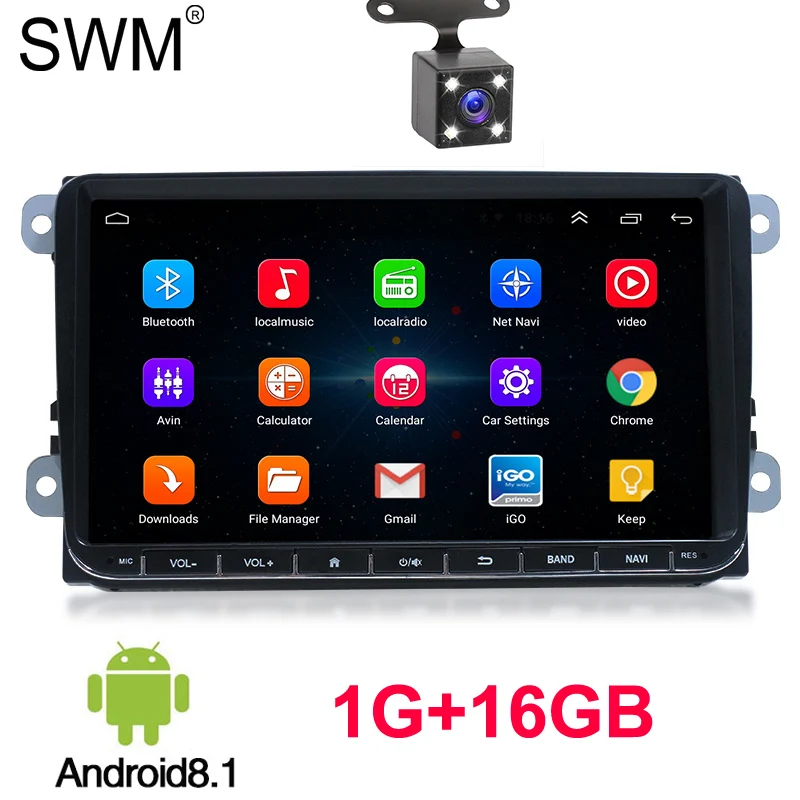 " Автомагнитола для VW Polo Golf Volkswagen Android 8,1 радио Coche Авторадио камера заднего вида 1080P зеркальная связь радио самоходов