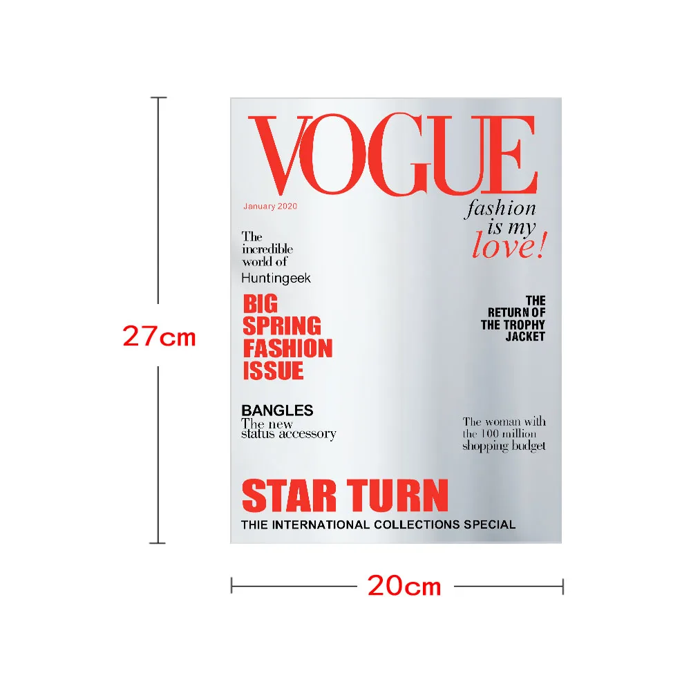 Мужской Год Обложка для журналов модель Новинка настенное зеркало Vogue Обложка для журналов зеркало супермодель имитирующий отражатель модный подарок
