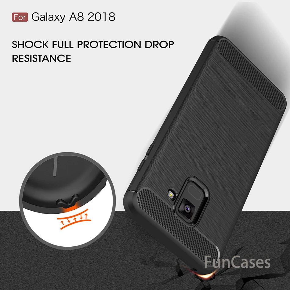 Чехол для samsung Galaxy A6 2018 чехол из углеродного волокна Мягкий A8 Plus Note 9 | Мобильные