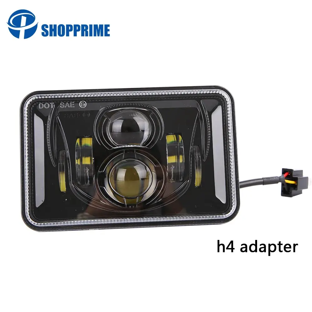 4pcs 4x6 inch Rectangular Projector LED Headlights Sealed For Peterbilt Kenworth T800 T400 T600 W900B/L Trucks | Автомобили и