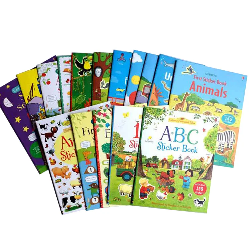 5 книг/набор Usborne Детская английская наклейка с изображением книги раскраски