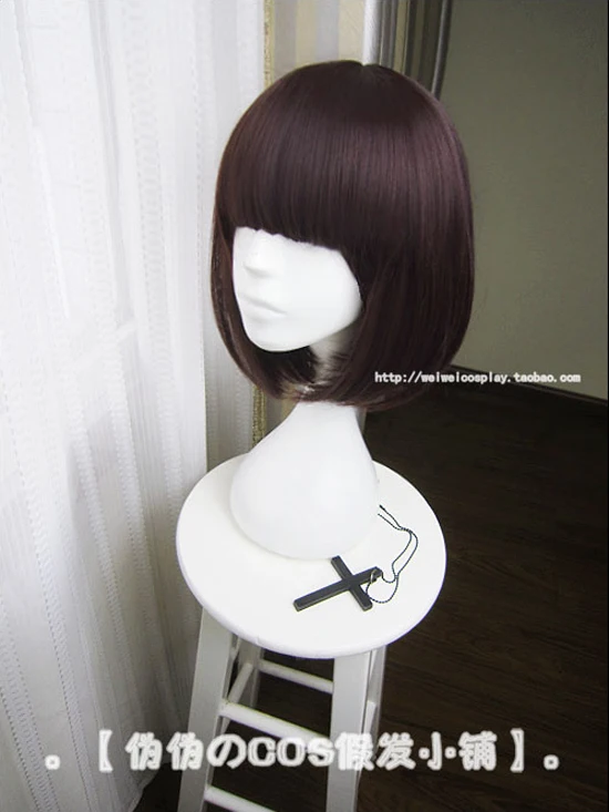 Anime Bungo Stray Dogs Akiko Yosano Wig Short Bob Brown Synthetic Hair Heat Resistent Cosplay Wigs + Cap |