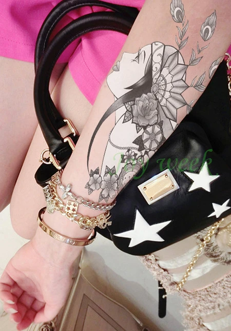 Водонепроницаемая Временная тату-наклейка индейское Племя Женские тату