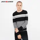 Мужской Хлопковый свитер в полоску JackJones с круглым вырезом, базовая 218324523