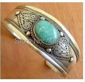 Мужская красивая пара необычных тибетских камней мужской Браслет-манжета