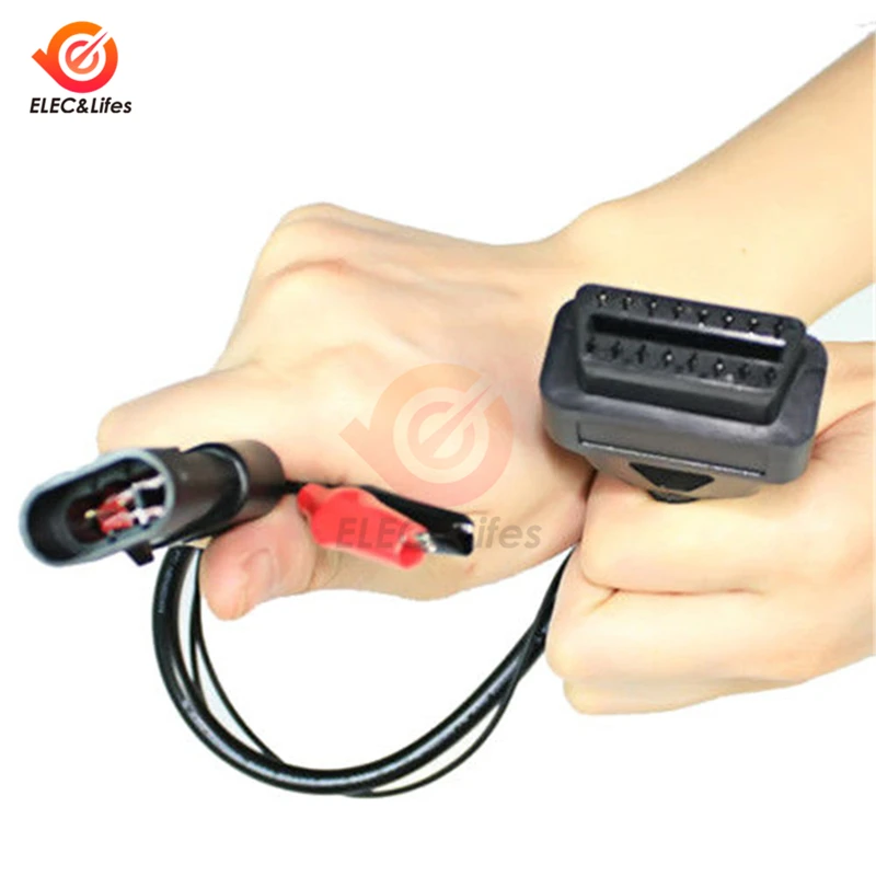 3 pin до 16 Pin штырьевой OBDII OBD2 разъем адаптера диагностический кабель тестовый зажим