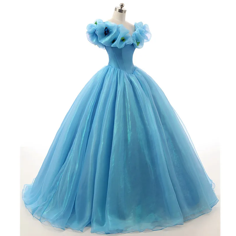 Синие пышные платья 2020 бальное платье выпускное с открытыми плечами Vestidos De 15 Anos