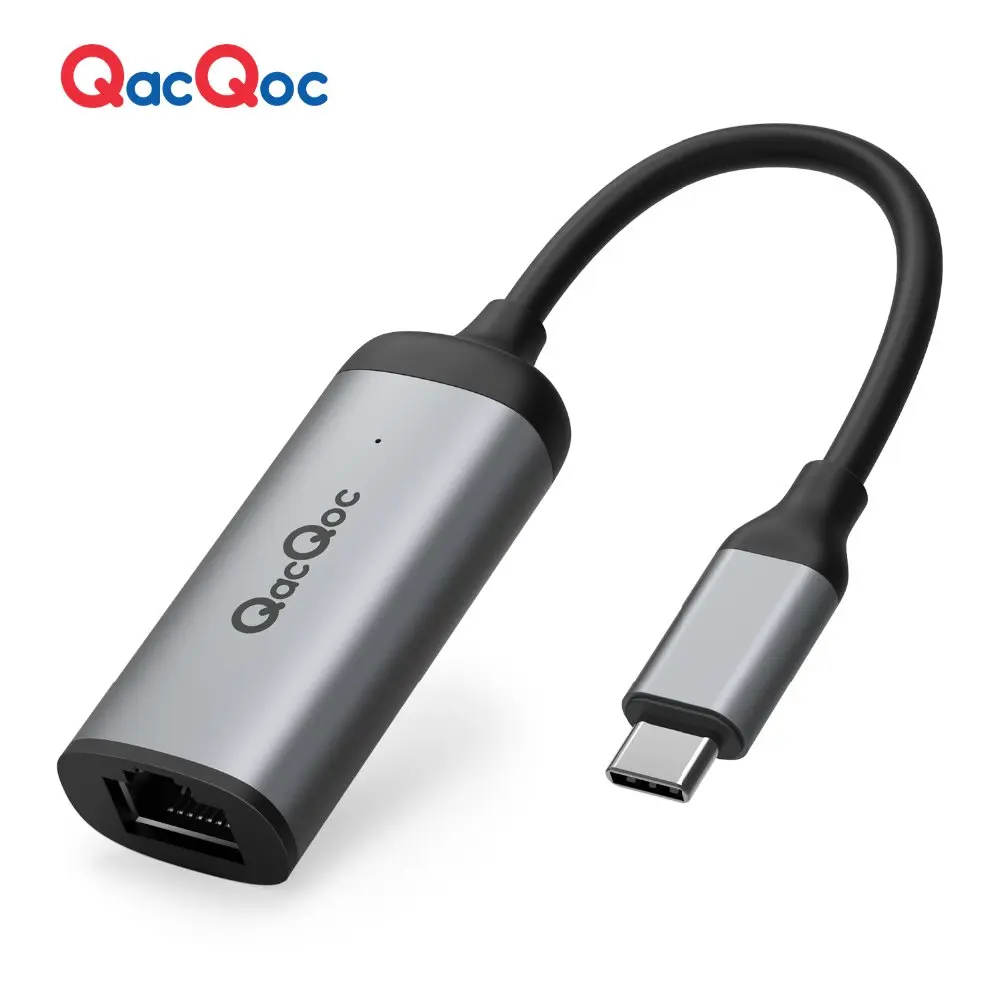 Qacqoc QC-GM40L Алюминий USB C до RJ45 адаптер 3 1/м RJ45/F конвертер Поддержка 10/100/1000 м для Macbook pro