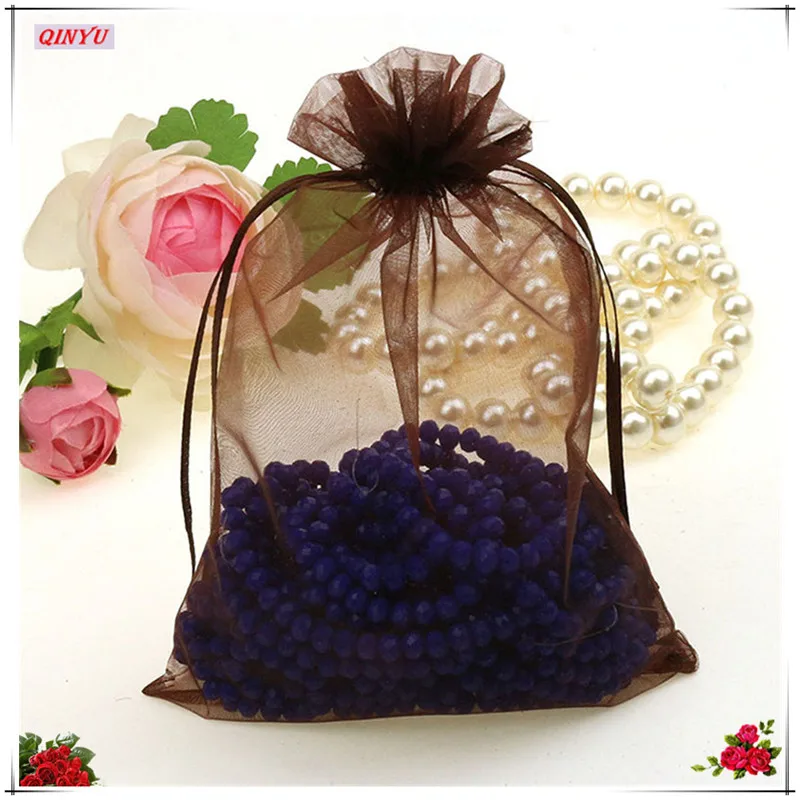 50 шт. 21 цвет 6x8 8x11 9x14 10x15 12x17 см сумки из органзы Подарочная сумка для ювелирных