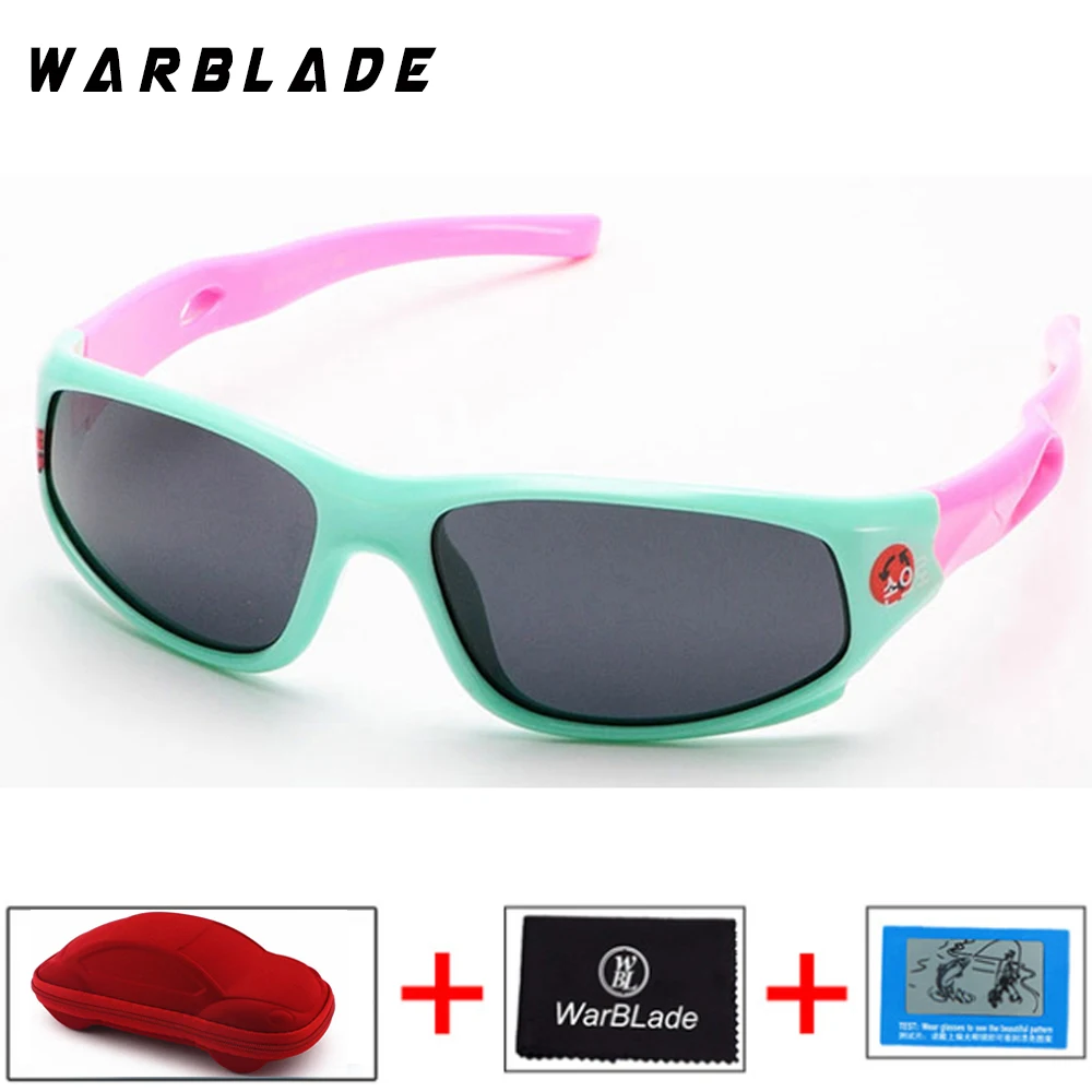 green pink Детские поляризованные солнцезащитные очки, детские очки UV400, защитные очки TR90, оправа, брендовые солнцезащитные очки для детей, Gafas De Sol - Цвет линз: green pink