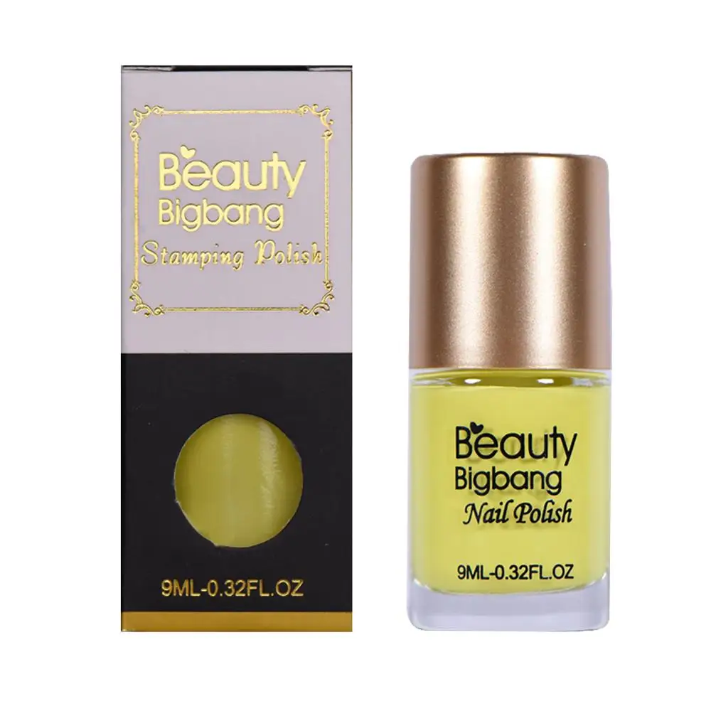 BEAUTYBIGBANG 12 9ml Colors Gel Nail Stamping Polish Colorful Printing Varnish Lacquer for Nail Art Stamping Plate Dry Fast