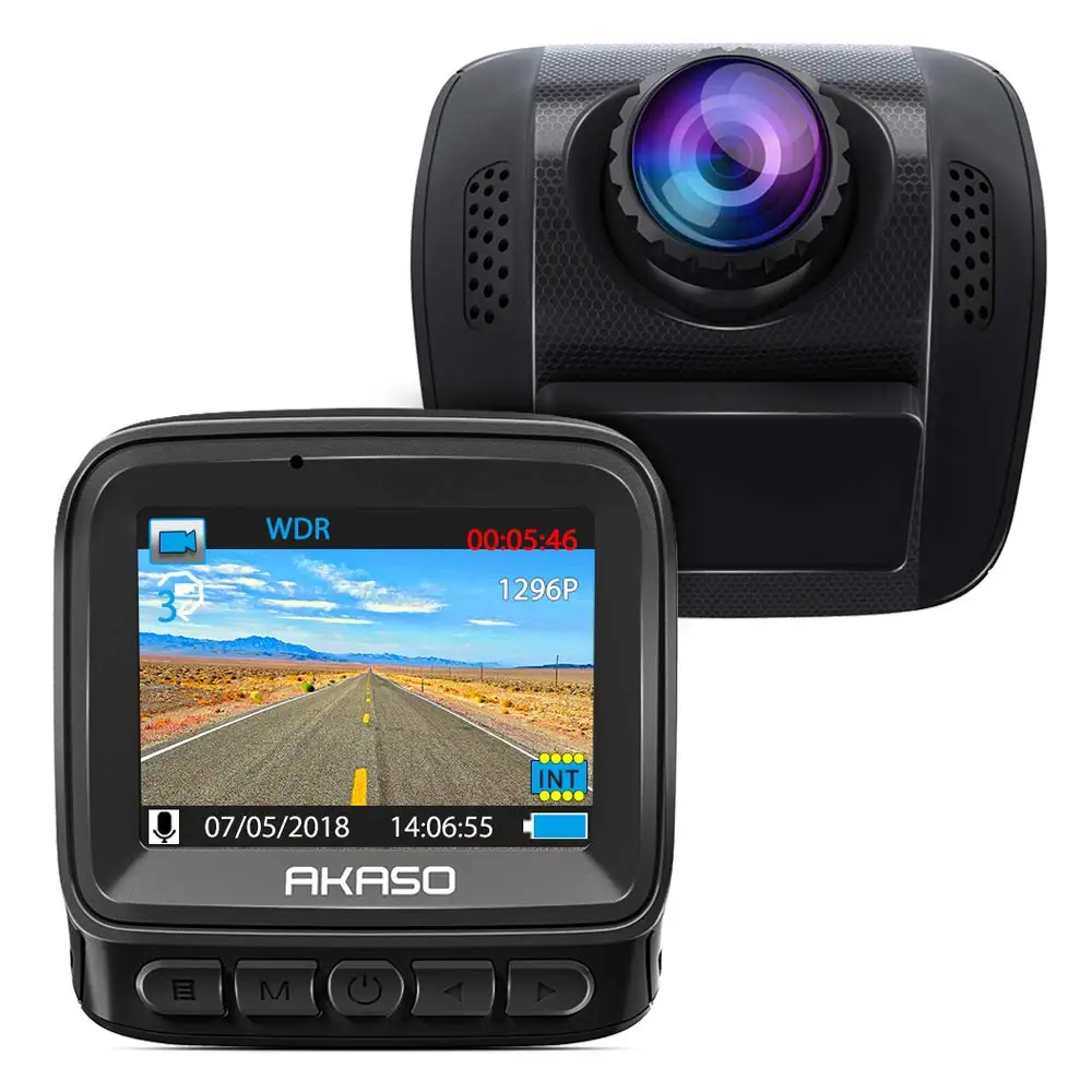 Black AKASO HD Автомобильный видеорегистратор Камера V300 170 ° широкоугольный видеорегистратор для автомобилей с ночным видением g-сенсор парковочный монитор циклическая запись автомобильная камера - Название цвета: Black