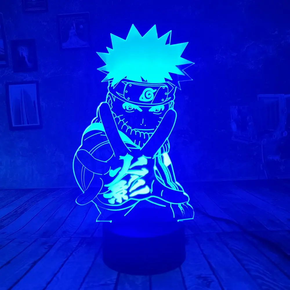 Ночник Наруто Аниме Uzumaki для детей 7 цветов Рождество подарок на день рождения