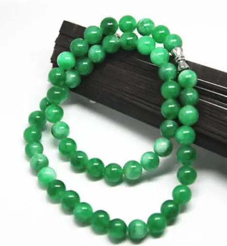 Бесплатная доставка китайская ручная работа натуральный жадеит ожерелье длиной