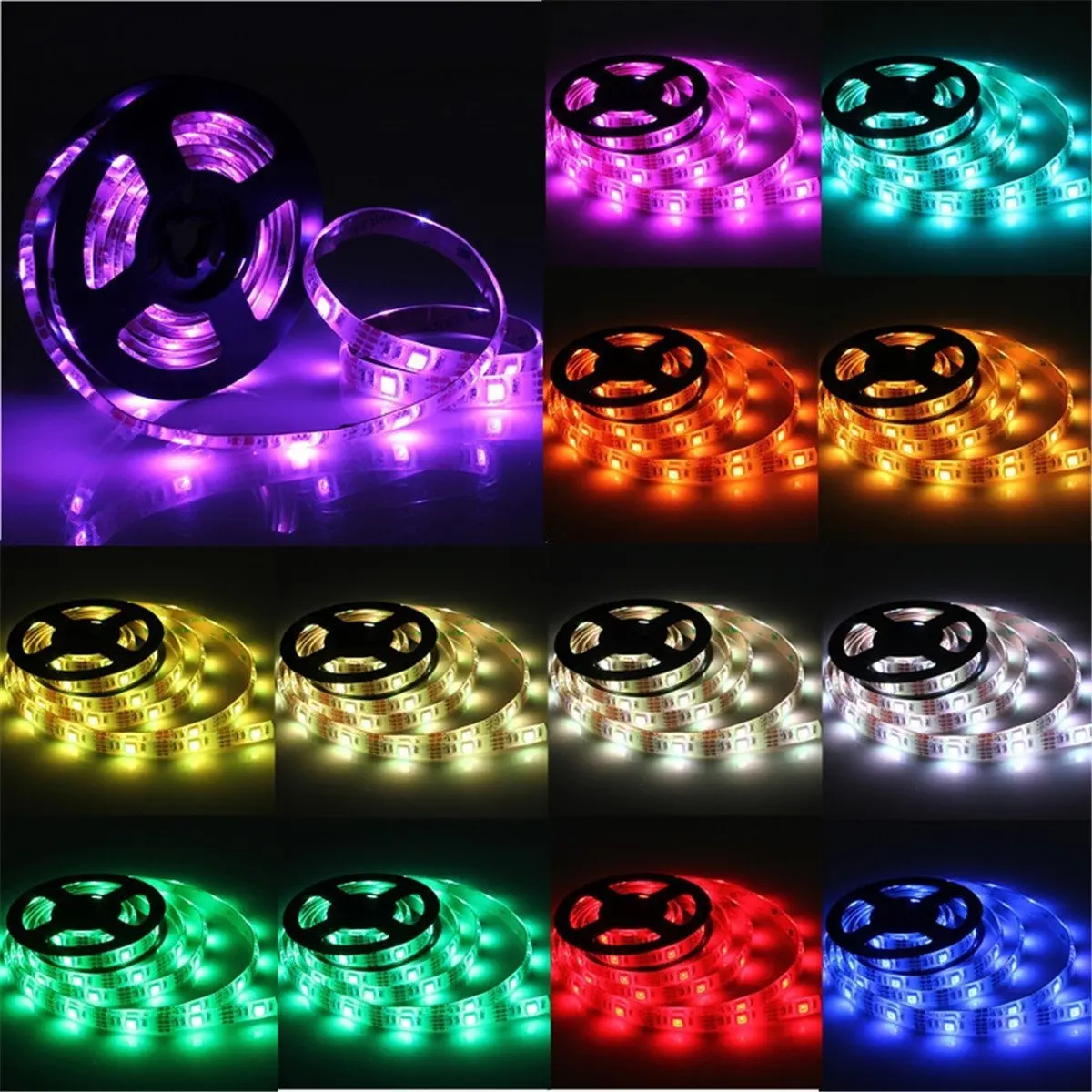 Цветная(RGB) Светодиодные ленты светильник с Батарея коробка гибкий светильник ing лента 3 режим 20 Цвета Водонепроницаемый IP65 50 см 100 см 150 см 200 см