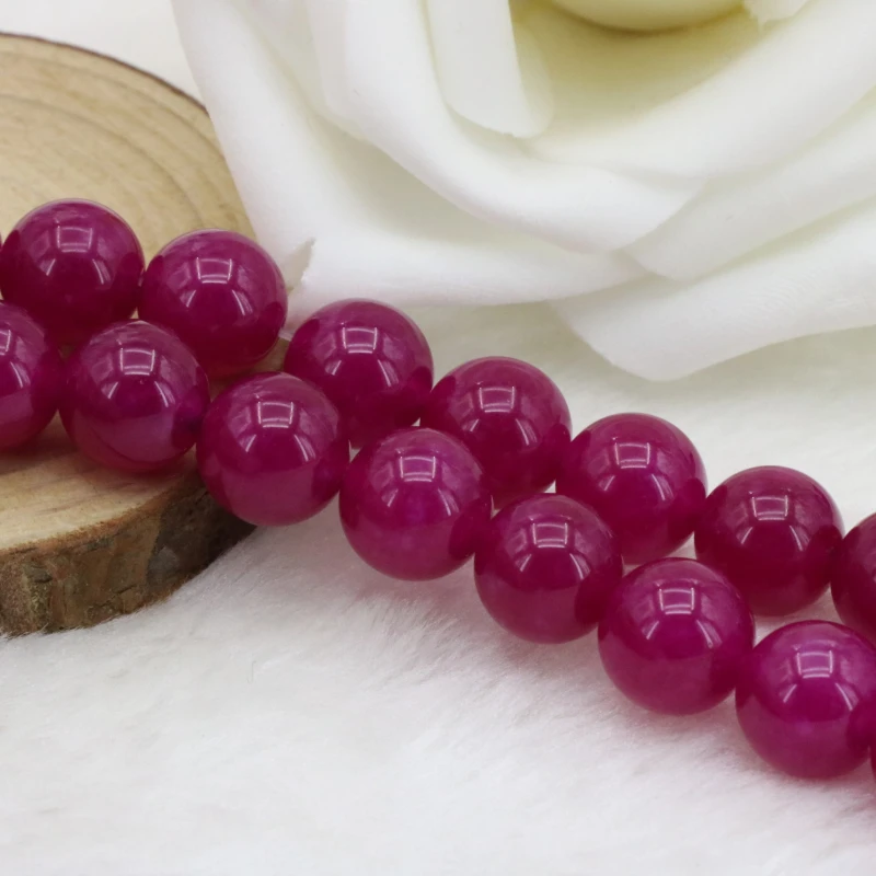 

Rose red chalcedony round shape 10mm loose beads 15" DIY stone suitable women making design ornaments