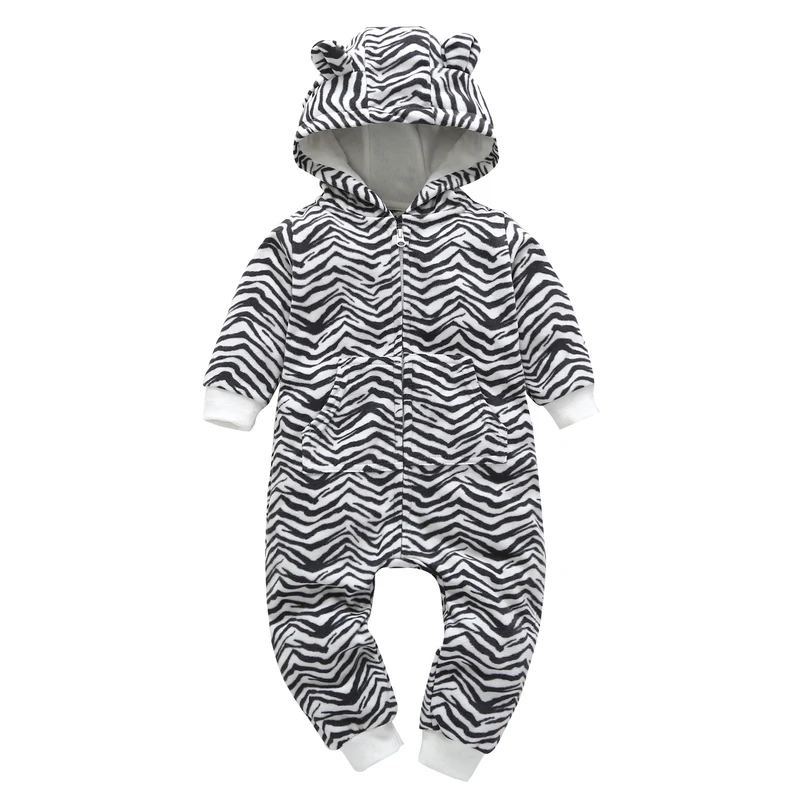 Флисовый комбинезон в клетку с длинными рукавами и капюшоном; теплый зимний костюм унисекс для малышей; Комбинезоны для маленьких мальчиков и девочек; Одежда для новорожденных