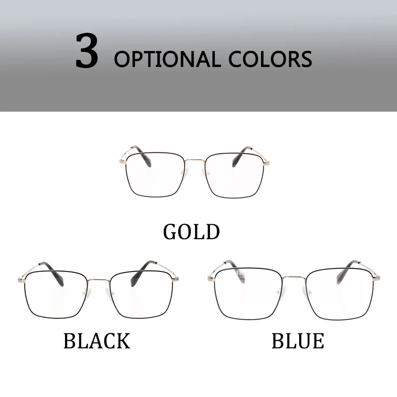 Очки в микро оправе для студентов квадратные металлические очки из нержавеющей