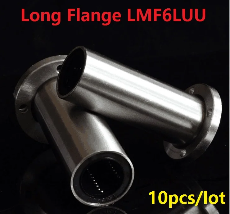 10 шт./лот LMF6LUU 6 мм 6*12*35 Длинный круглый фланец линейный шариковый подшипник