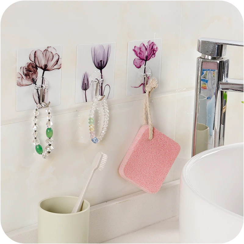 3 шт./компл. креативный держатель для хранения в цветочек крючки на клейкой основе