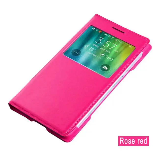 Rose Для samsung A3 A5 A7 умный чехол с окошком для просмотра Galaxy A300 A500 A700 SM-A500F флип-чехол s кожаный полный защитный чехол для телефона - Цвет: Rose