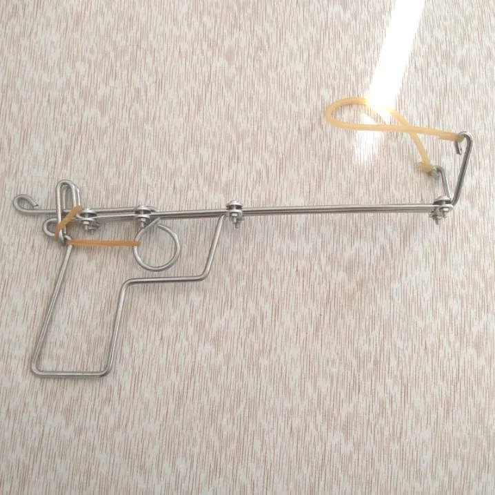 Nostalgic Wire Gun Проволока из нержавеющей стали пистолет бумажная бомба пистолет Резиновая лента 7080 ностальгические классические детские развивающие игрушки традиционные старые игрушки - Цвет: Nostalgic Wire Gun