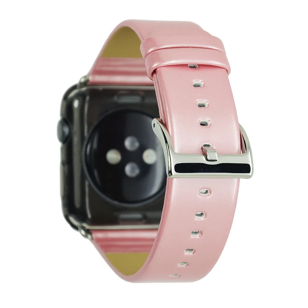 Лаковый кожаный ремешок для Apple Watch, кожаный ремешок 38 мм, 42 мм, 44 мм, браслет, кожаные ремешки для iWatch 4, 3, 2, 1, ремешки, Wathband