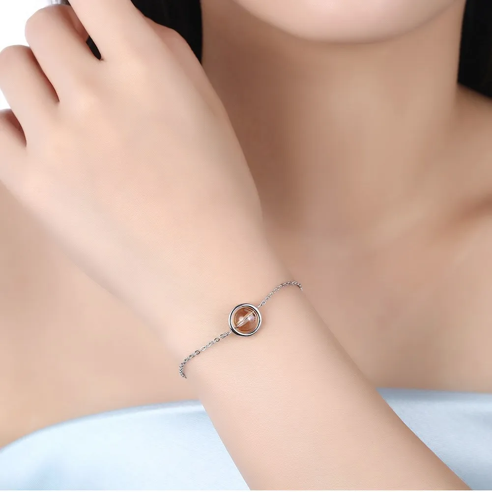 LEKANI кристаллами от Swarovski вращающийся оранжевый хрустальный шар 100% серебро