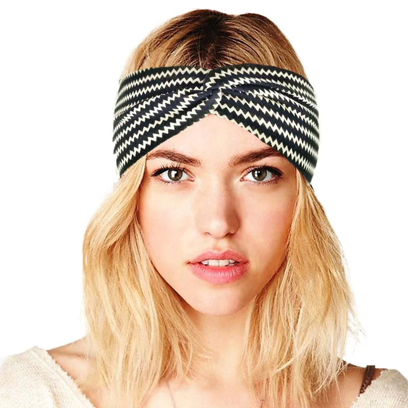 Boho хлопок твист повязки на голову для женщин Эластичный Тюрбан повязка на голову спортивная повязка на голову аксессуары для волос для девушек аксессуары для улицы