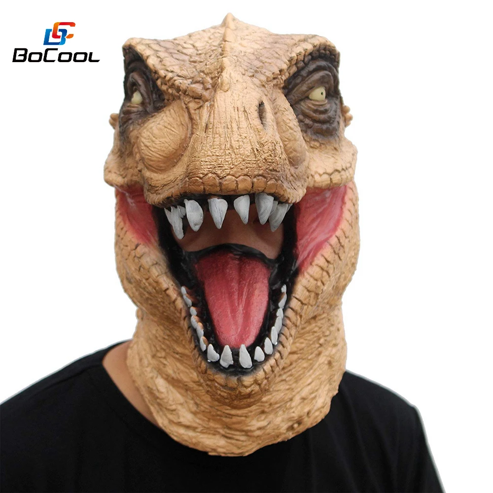 Страшно T Rex в парк развлечений маска Хэллоуин реалистичный с рисунком динозавра