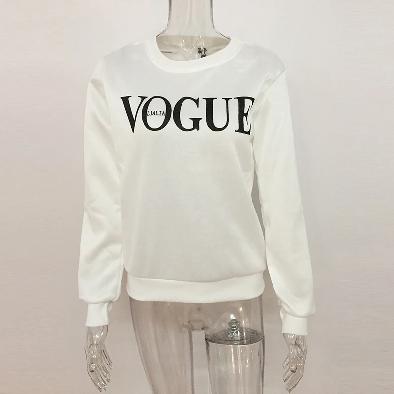 VOGUE с буквенным принтом женские толстовки круглым вырезом детская одежда в