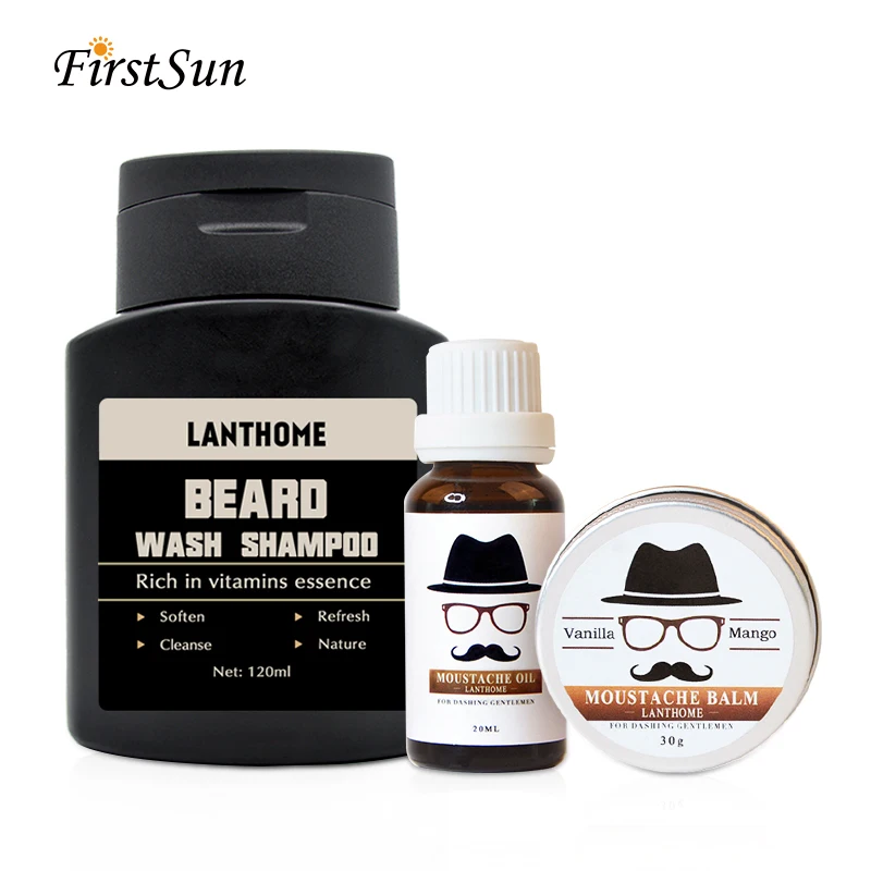 Labthome 3 шт./компл. мужской крем для усов органическое масло бороды с шампунем ухода