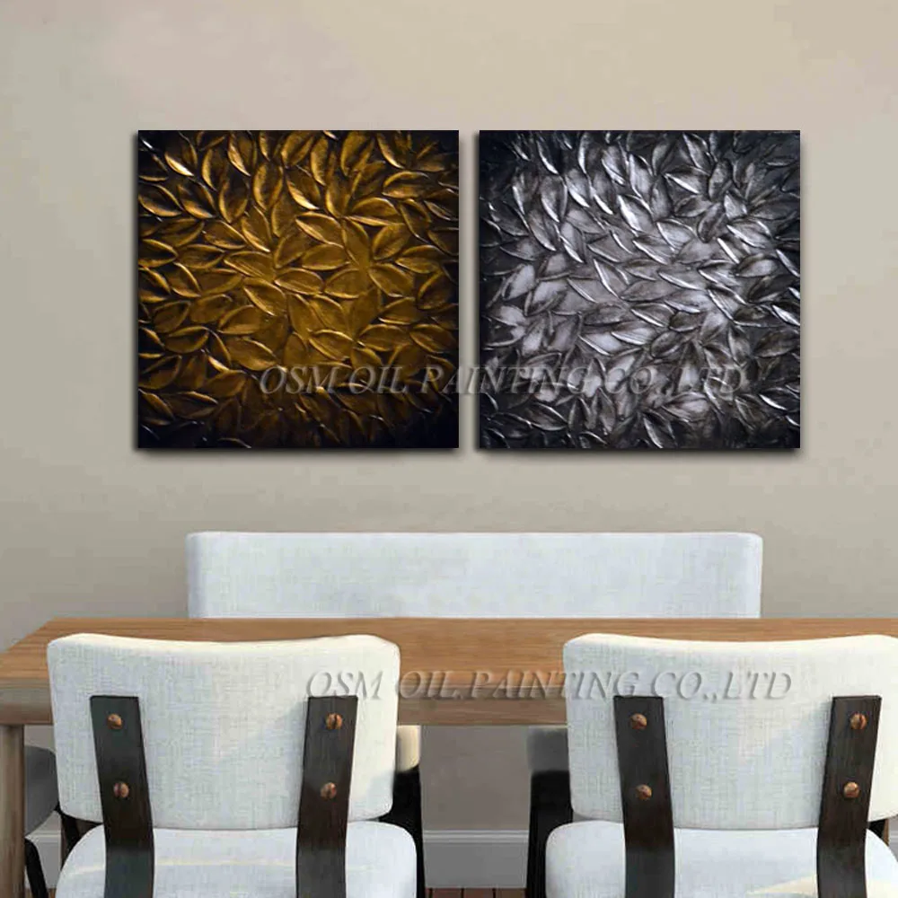 Искусный художник ручная роспись абстрактные листья текстурированная картина