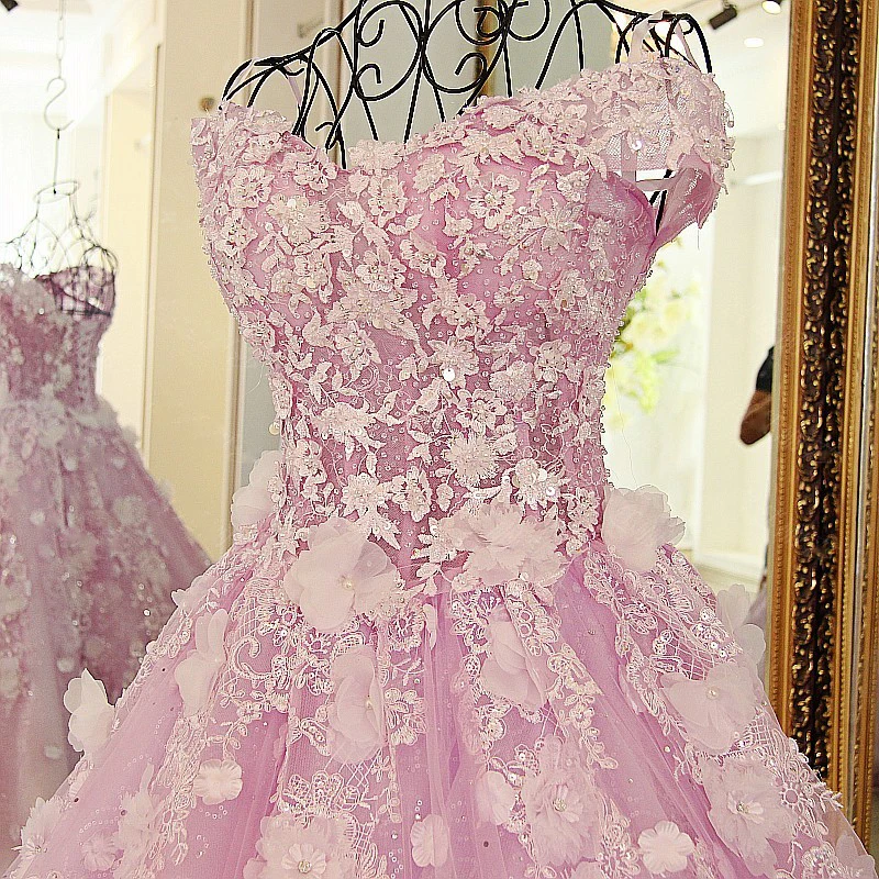 LS65321 лаванда бисером вечерние платья кристалл с плеча бальное платье корсет