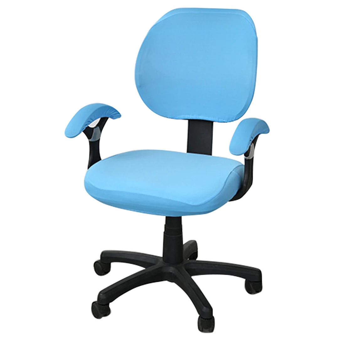 sky blue Горячая покрытия для офисных стульев спандекс компьютерное кресло подлокотник чехол цветочный принт Съемный вращающийся стрейч чехлы для стульев - Цвет: sky blue
