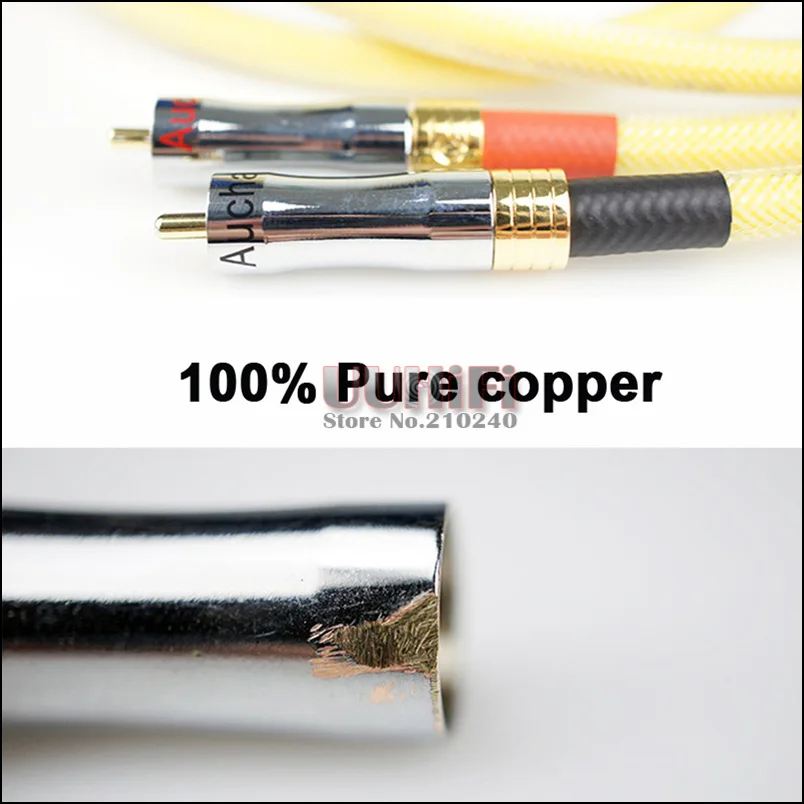 2 штуки пара HIFI RCA кабель 4N OFC Посеребренная медь к аудио сигнальный для DAC