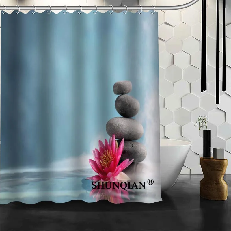 

New Arrival Zen Shower Curtain Polyester Fabric Printing Bathroom Curtain Waterproof Bathroom Products With Hook