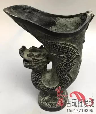 

Bronze antique, twelve zodiac, dragon head and cup, 09