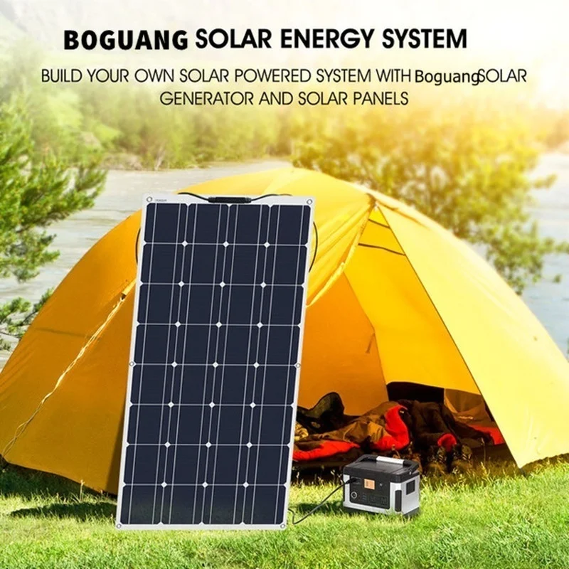 Boguang ETFE Гибкая солнечная панель 12 Вольт 100 Вт 200 Вт 12 В 24 в зарядное устройство монокристаллический элемент для солнечной батареи комплект Китай