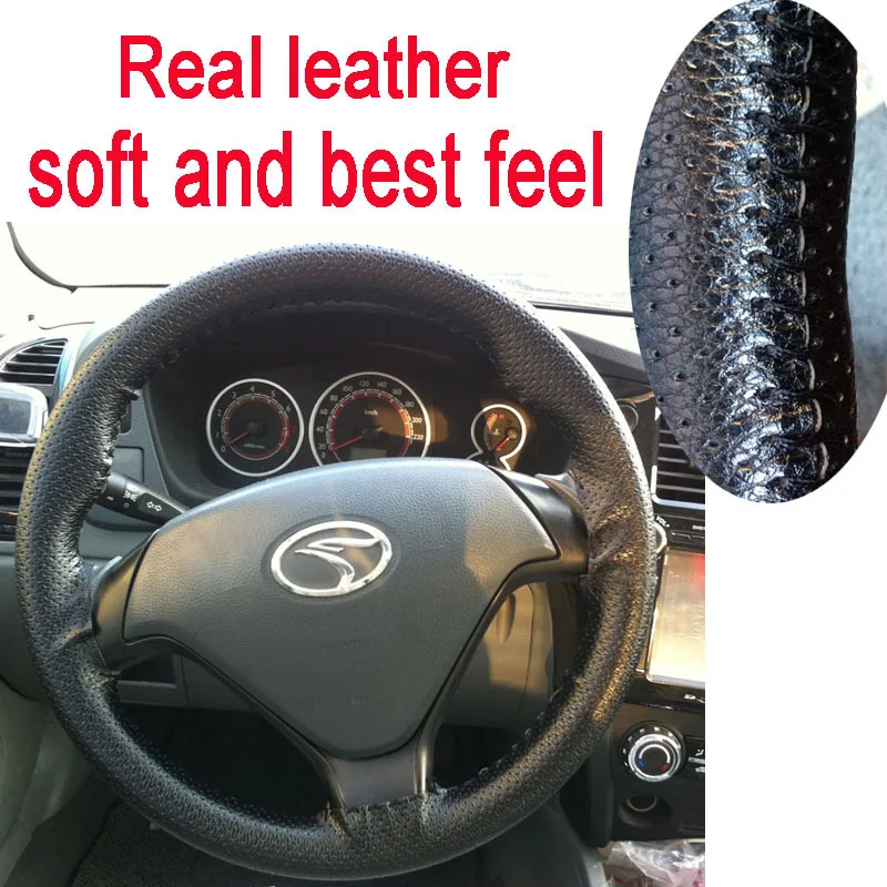 Высокое качество Подлинной Натуральной Кожи Крышки Рулевого Колеса спортивный