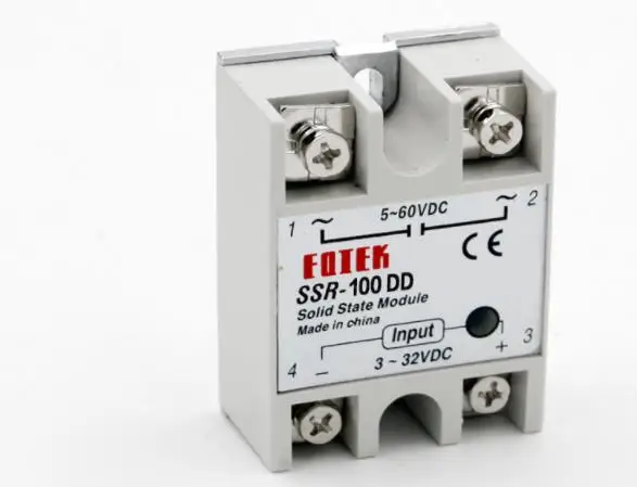 200 шт./лот DC-управляемый постоянный ток, DC-DC12V24V60V Бесконтактное реле, SSR-100DD твердотельное реле