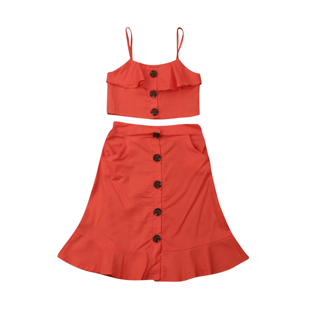 Жилет на бретельках для маленьких девочек топы футболка платье с юбкой комплекты