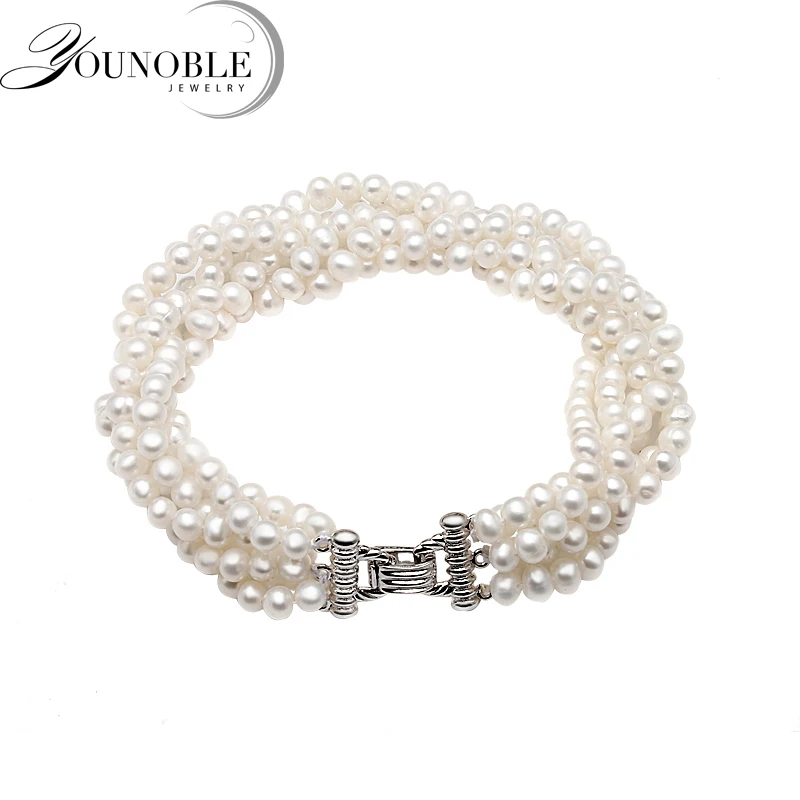 

Beautiful Real freshwater pearl bracelet women,multi layer strand bracelets female birthday gift