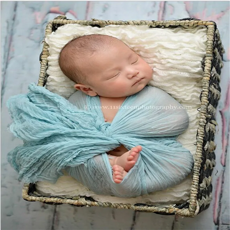 Окрашенная вручную марля сетчатая ткань для новорожденных реквизит фотосъемки