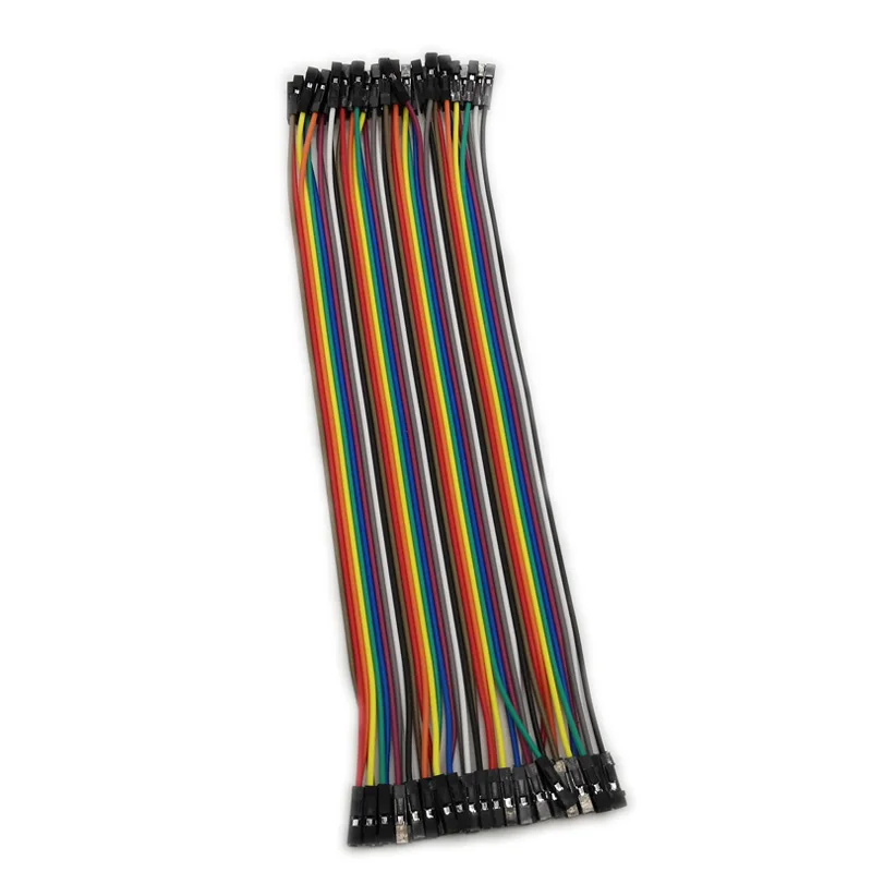 

10pcs/lot 40pcs In Row 20cm 1p-1p Female to Female Jumper Wire Dupont Cable For Arduino Two Terminal Transposon Rainbow Cable