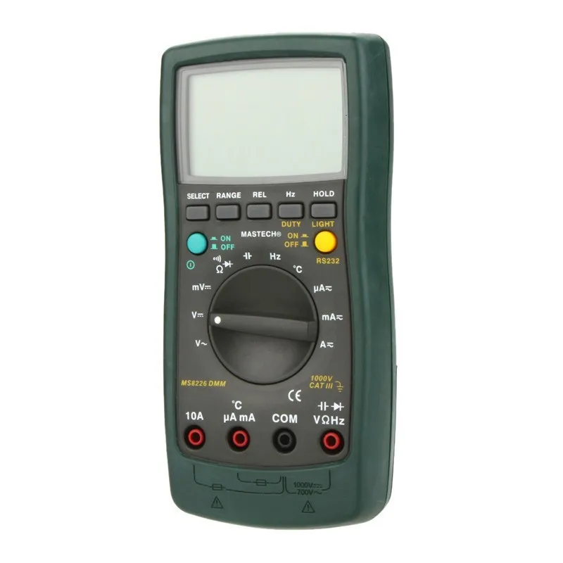 Mastech MS8226 DMM 3 3/4 цифровой мультиметр с автоматическим диапазоном сопротивления емкости температура подсветка и кабель интерфейса ПК